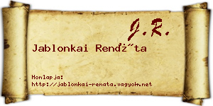 Jablonkai Renáta névjegykártya